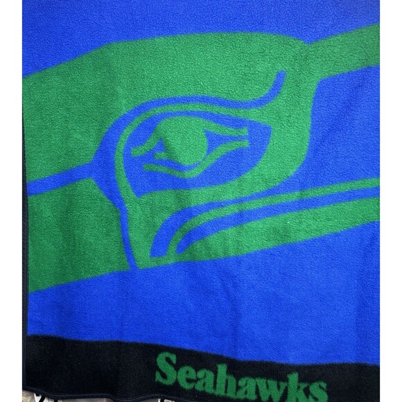 Vintage 90s Seattle Seahawks Biederlack Soft Stadium Throw Blanket NFL Retro USA - Picture 9 of 10